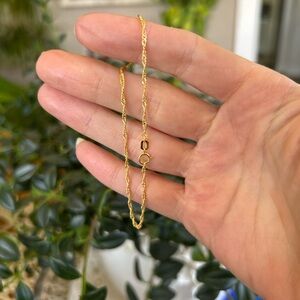 10K SOLID GOLD Singapore Link Bracelet